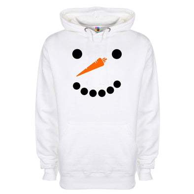 Snowman Face Printed Hoodie - Mr Wings Emporium 