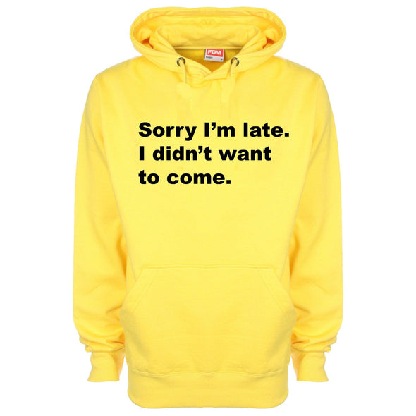 Sorry I Was Late I Didn't Want To Come Printed Hoodie - Mr Wings Emporium 