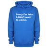 Sorry I Was Late I Didn't Want To Come Printed Hoodie - Mr Wings Emporium 