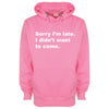 Sorry I Was Late I Didn't Want To Come Printed Hoodie - Mr Wings Emporium 