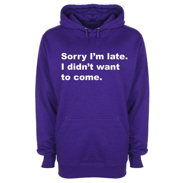 Sorry I Was Late I Didn't Want To Come Printed Hoodie - Mr Wings Emporium 