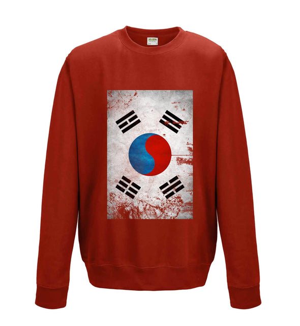 South Korea Distressed Flag Printed Sweatshirt - Mr Wings Emporium 