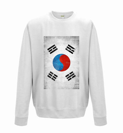 South Korea Distressed Flag Printed Sweatshirt - Mr Wings Emporium 