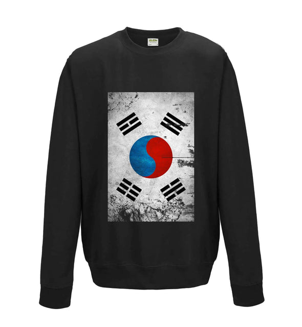 South Korea Distressed Flag Printed Sweatshirt - Mr Wings Emporium 