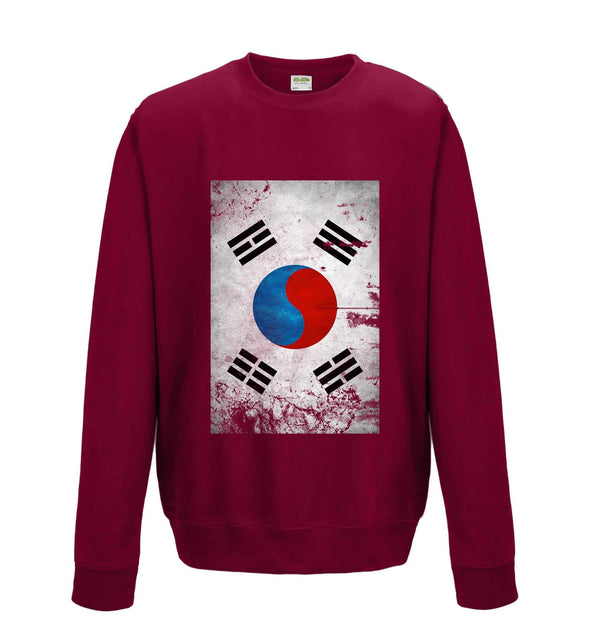 South Korea Distressed Flag Printed Sweatshirt - Mr Wings Emporium 