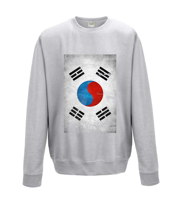 South Korea Distressed Flag Printed Sweatshirt - Mr Wings Emporium 