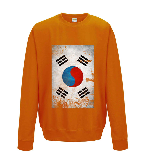 South Korea Distressed Flag Printed Sweatshirt - Mr Wings Emporium 