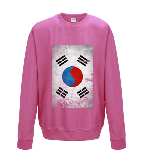South Korea Distressed Flag Printed Sweatshirt - Mr Wings Emporium 