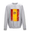 Spain Distressed Flag Printed Sweatshirt - Mr Wings Emporium 