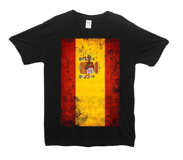 Spain Distressed Flag Printed T-Shirt - Mr Wings Emporium 