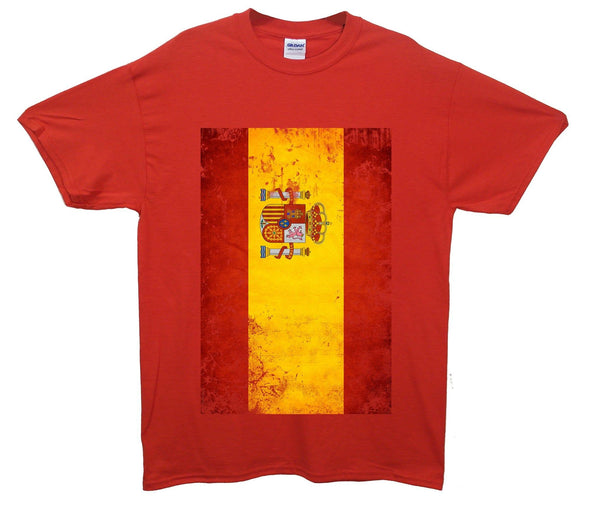 Spain Distressed Flag Printed T-Shirt - Mr Wings Emporium 