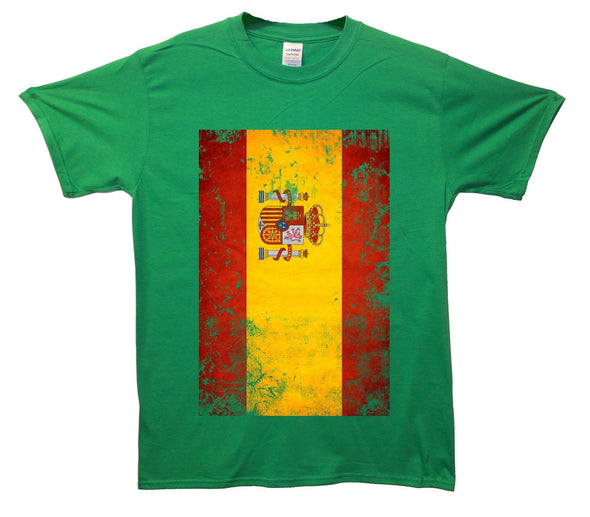 Spain Distressed Flag Printed T-Shirt - Mr Wings Emporium 