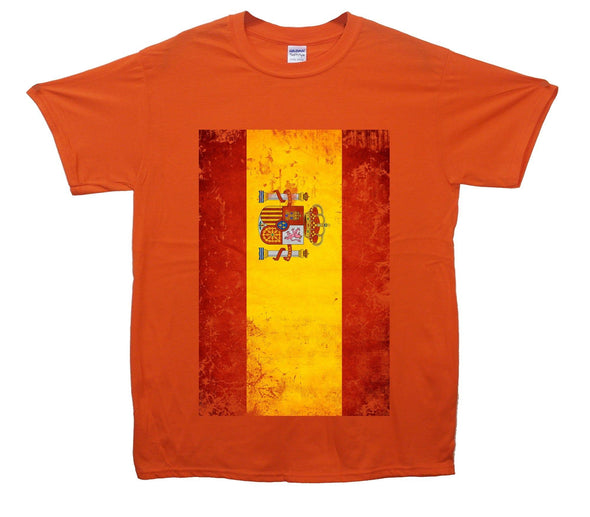 Spain Distressed Flag Printed T-Shirt - Mr Wings Emporium 