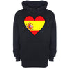 Spain Flag Heart Printed Hoodie - Mr Wings Emporium 