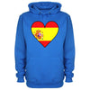 Spain Flag Heart Printed Hoodie - Mr Wings Emporium 