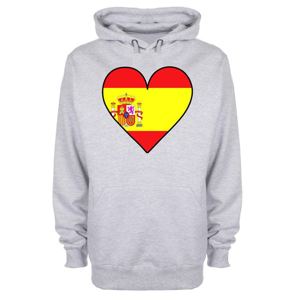 Spain Flag Heart Printed Hoodie - Mr Wings Emporium 