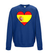 Spain Flag Heart Printed Sweatshirt - Mr Wings Emporium 