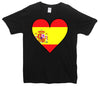 Spain Flag Heart Printed T-Shirt - Mr Wings Emporium 