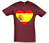 Spain Flag Heart Printed T-Shirt - Mr Wings Emporium 