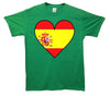 Spain Flag Heart Printed T-Shirt - Mr Wings Emporium 