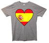 Spain Flag Heart Printed T-Shirt - Mr Wings Emporium 