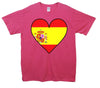 Spain Flag Heart Printed T-Shirt - Mr Wings Emporium 