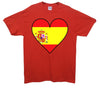 Spain Flag Heart Printed T-Shirt - Mr Wings Emporium 