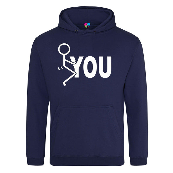 Stick Man Fuck You Printed Hoodie - Mr Wings Emporium 