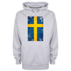 Sweden Distressed Flag Printed Hoodie - Mr Wings Emporium 