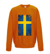 Sweden Distressed Flag Printed Sweatshirt - Mr Wings Emporium 