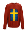 Sweden Distressed Flag Printed Sweatshirt - Mr Wings Emporium 
