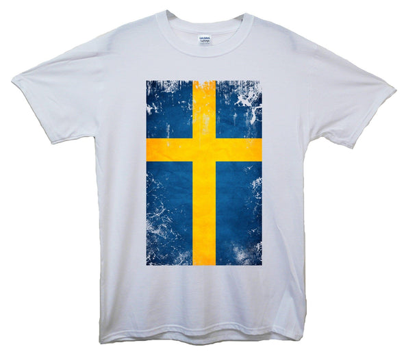 Sweden Distressed Flag Printed T-Shirt - Mr Wings Emporium 