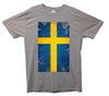 Sweden Distressed Flag Printed T-Shirt - Mr Wings Emporium 