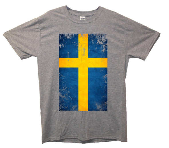 Sweden Distressed Flag Printed T-Shirt - Mr Wings Emporium 