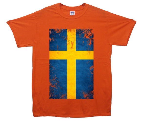 Sweden Distressed Flag Printed T-Shirt - Mr Wings Emporium 