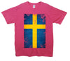 Sweden Distressed Flag Printed T-Shirt - Mr Wings Emporium 