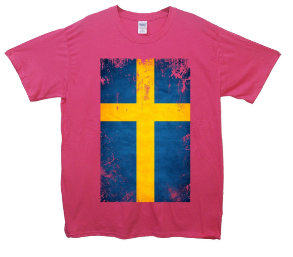 Sweden Distressed Flag Printed T-Shirt - Mr Wings Emporium 