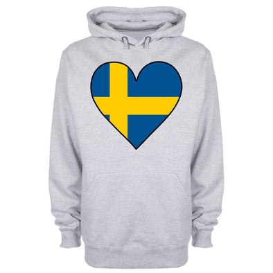 Sweden Flag Heart Printed Hoodie - Mr Wings Emporium 