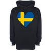 Sweden Flag Heart Printed Hoodie - Mr Wings Emporium 