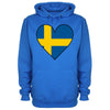 Sweden Flag Heart Printed Hoodie - Mr Wings Emporium 