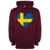 Sweden Flag Heart Printed Hoodie - Mr Wings Emporium 