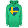 Sweden Flag Heart Printed Hoodie - Mr Wings Emporium 