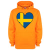 Sweden Flag Heart Printed Hoodie - Mr Wings Emporium 