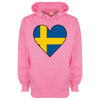 Sweden Flag Heart Printed Hoodie - Mr Wings Emporium 