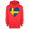 Sweden Flag Heart Printed Hoodie - Mr Wings Emporium 