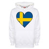 Sweden Flag Heart Printed Hoodie - Mr Wings Emporium 