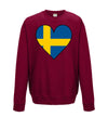 Sweden Flag Heart Printed Sweatshirt - Mr Wings Emporium 