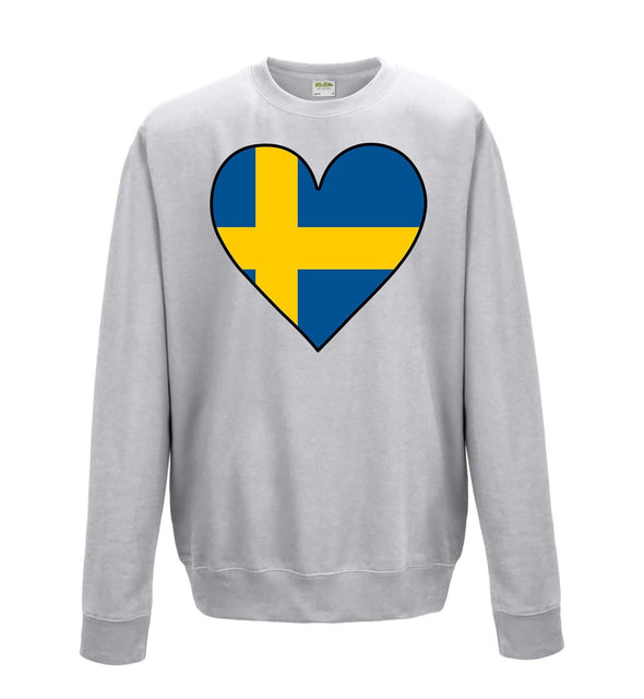 Sweden Flag Heart Printed Sweatshirt - Mr Wings Emporium 