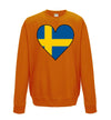 Sweden Flag Heart Printed Sweatshirt - Mr Wings Emporium 