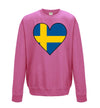 Sweden Flag Heart Printed Sweatshirt - Mr Wings Emporium 